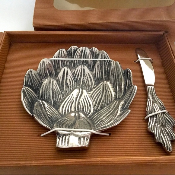 Dip dish with spreading knife. Gift boxes new. - Picture 3 of 5